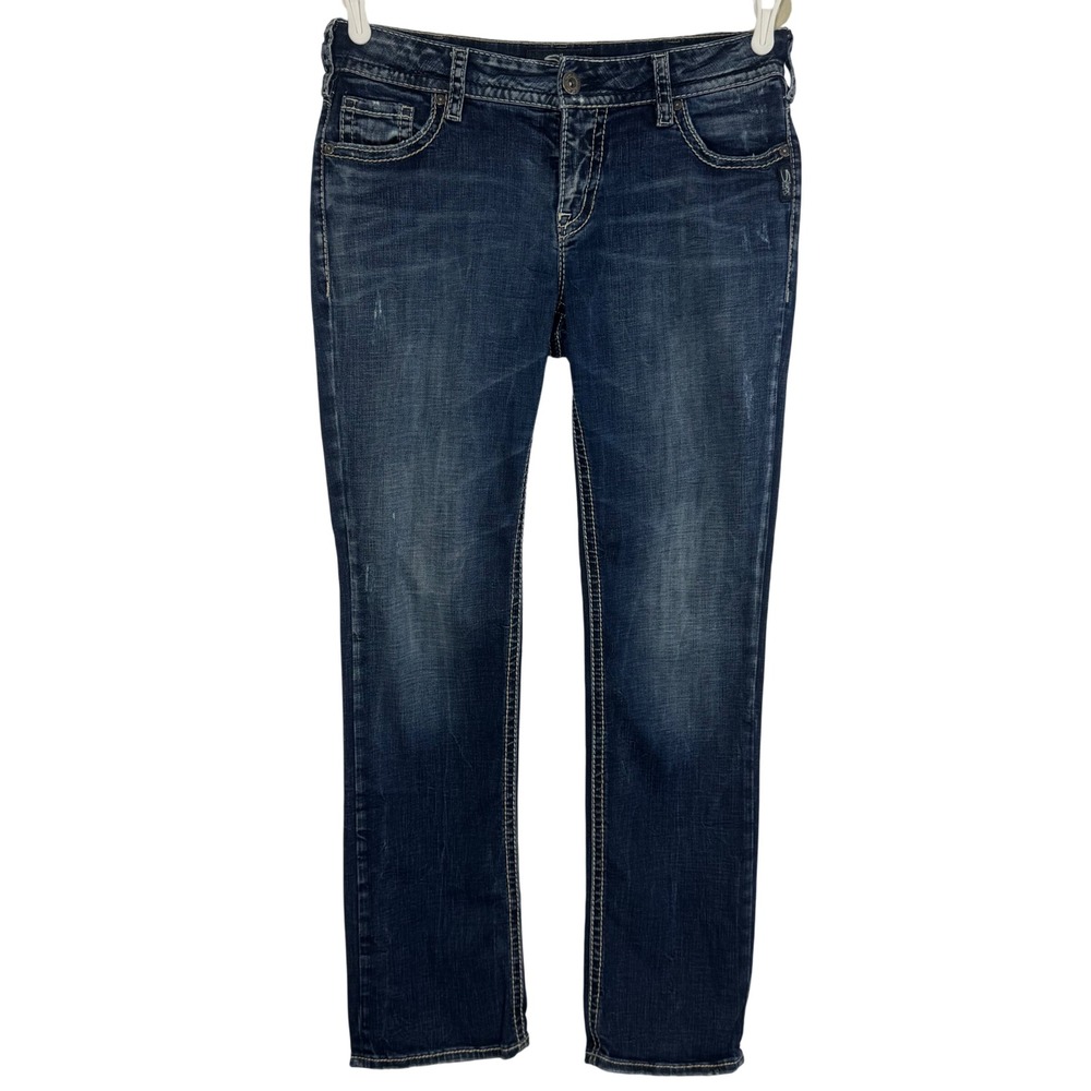 Silver Jeans Co Suki Mid Straight Dark Wash Denim Jeans Women's Size 31/32